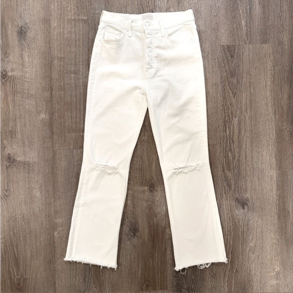 MOTHER The Tripper Ankle Fray Jeans in White Unfairest of Them All Jeans Size 27 - Picture 3 of 16